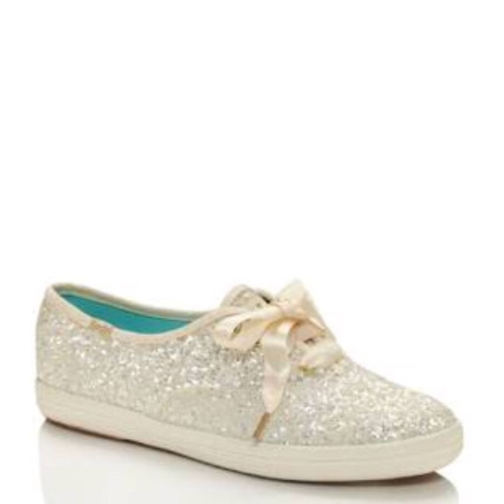 Kate Spade White Glitter Sneakers 8M